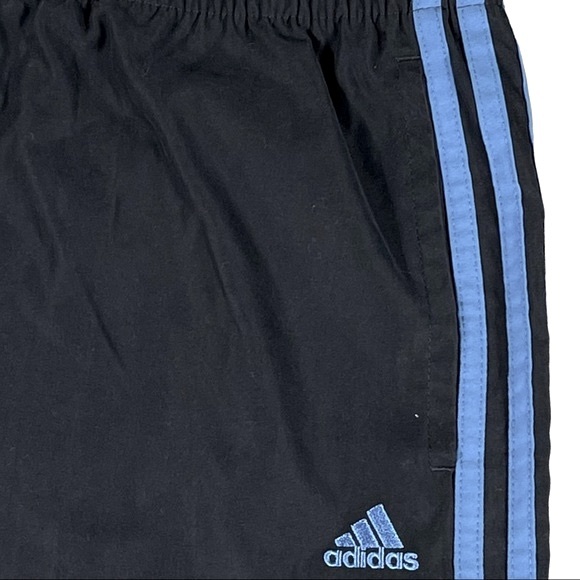 Adidas size small dark grey with blue stripes Capri pants elastic waist & ankles - Picture 4 of 15